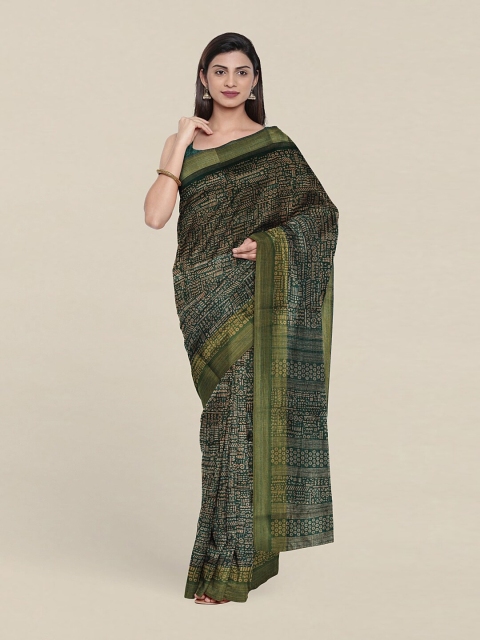 

Pothys Green & Blue Zari Saree