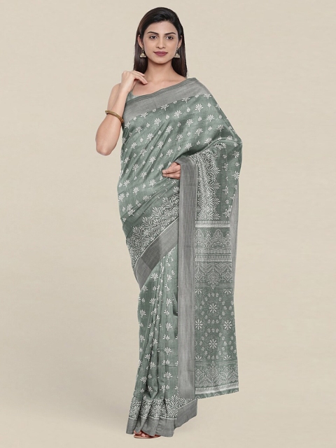 

Pothys Grey & White Floral Saree