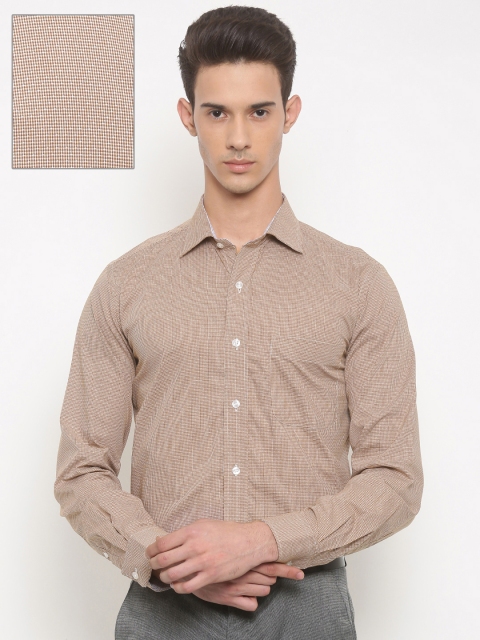 

Arrow Men Brown & Beige Regular Fit Checked Formal Shirt