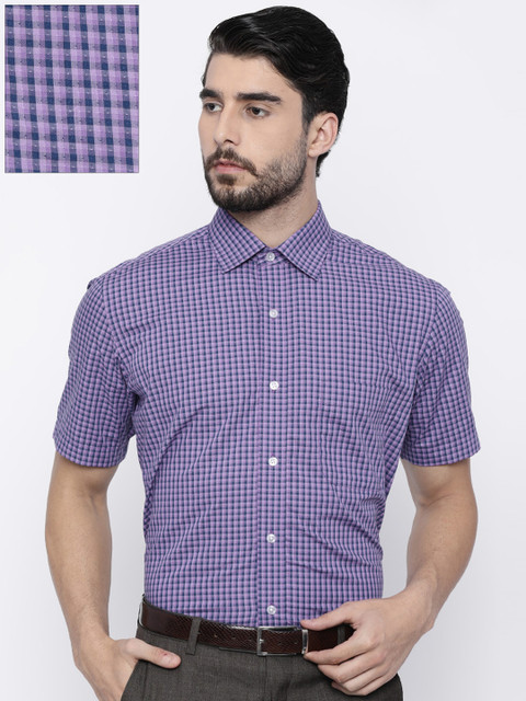 

Arrow Men Purple Regular Fit Checked Formal Shirt