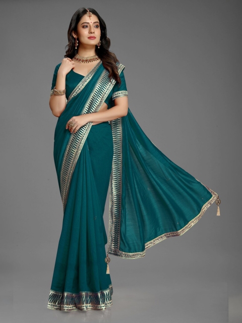 

Lady Style Turquoise Blue Zari Pure Silk Mysore Silk Saree