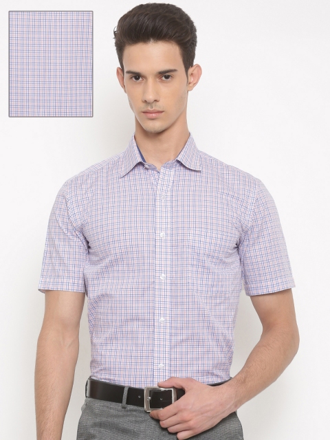 

Arrow Men White & Orange Regular Fit Checked Formal Shirt