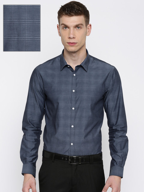 

Arrow New York Men Blue Slim Fit Self-Design Formal Shirt