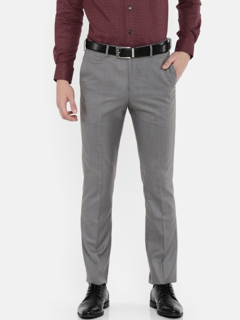 

Arrow Men Grey Regular Fit Self Design Regular Trousers