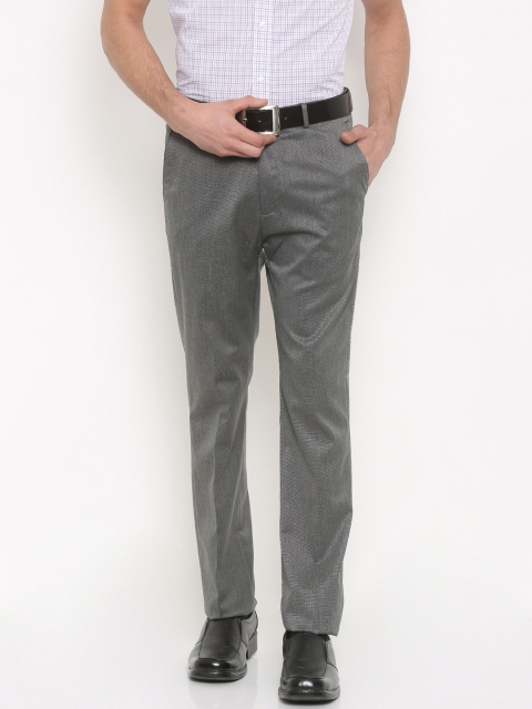 

Arrow Men Grey Regular Fit Self-Design Formal Trousers