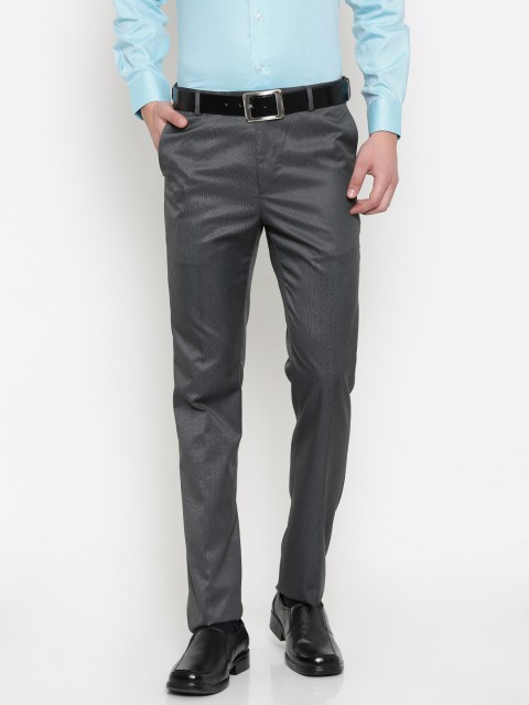 

Arrow Men Grey Tapered Fit Solid Formal Trousers