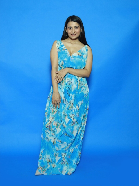 

Rajoria Instyle Women Georgette Maxi Dress, Blue