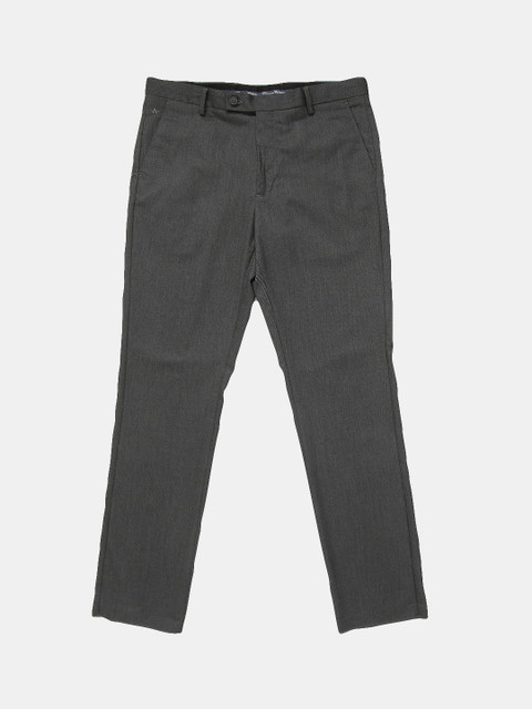 

Arrow Men Charcoal Grey Tapered Fit Solid Formal Trousers