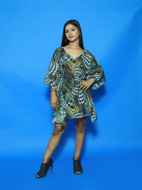 

Rajoria Instyle Abstract Georgette Kaftan Dress, Grey