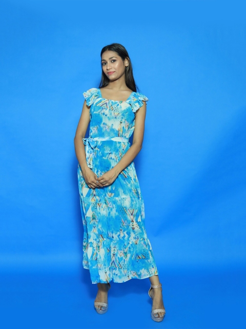 

Rajoria Instyle Abstract Georgette A-line Maxi Dress, Blue