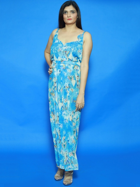 

Rajoria Instyle Abstract Printed Georgette Maxi Dress, Blue