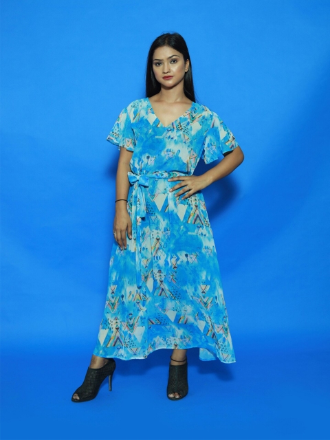 

Rajoria Instyle Georgette Ethnic Maxi Dress, Blue