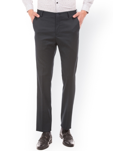 

Arrow New York Men Navy Blue Regular Fit Solid Formal Trousers