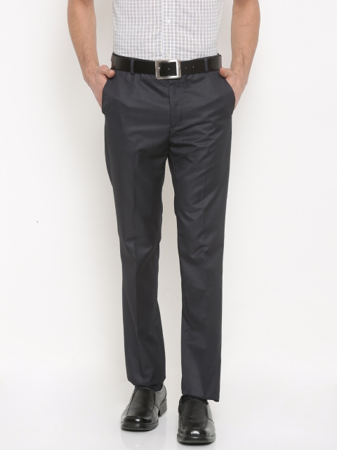 

Arrow New York Men Navy Blue Tapered Fit Solid Formal Trousers