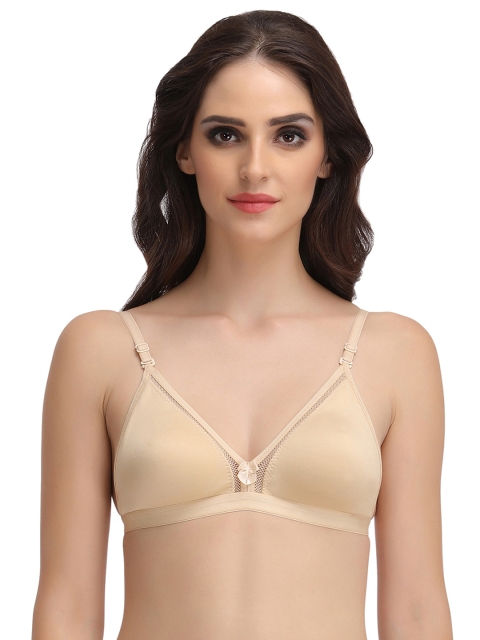 

Clovia Cotton Non-Wired Non-Padded Bra With Detachable Straps, Nude