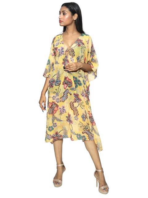 

Rajoria Instyle WOMEN Floral Georgette Kaftan Midi Dress, Multi