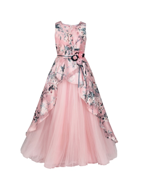 

CUTECUMBER Girls Pink Printed Fit and Flare Dress