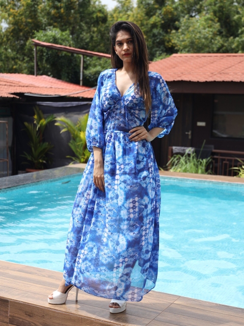 

Rajoria Instyle Women Georgette Maxi Dress, Blue