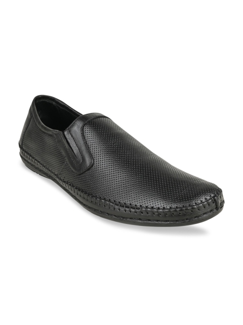 

Regal Men Textured Leather Loafers, Black