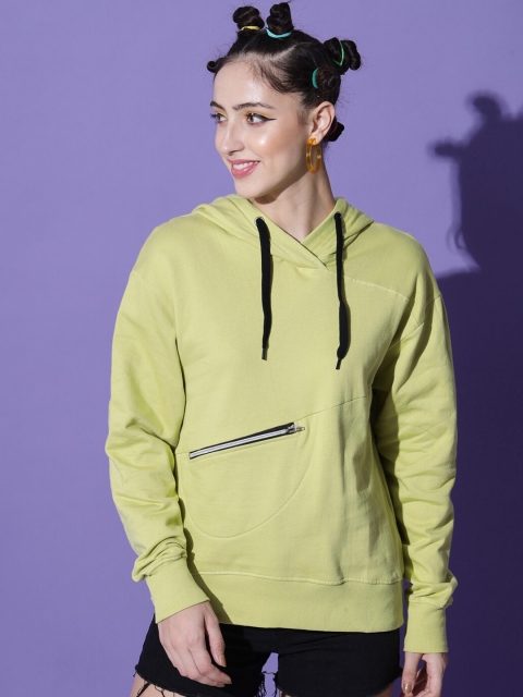 

The Dry State Women Green Hooded Sweatshirt