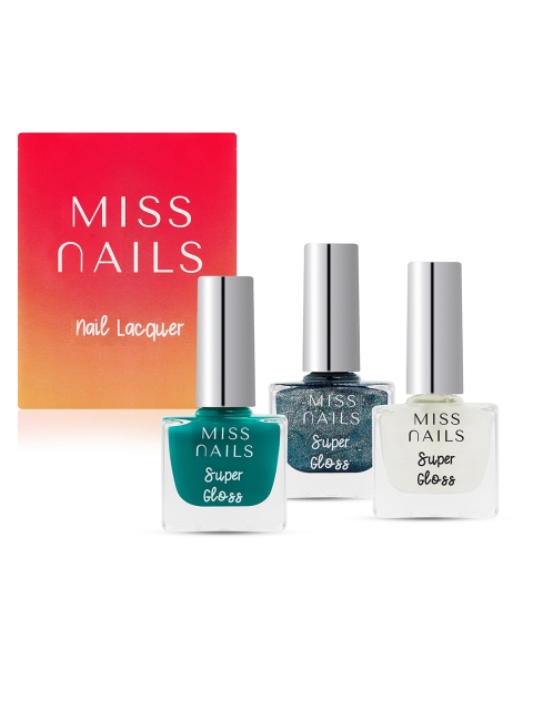 

MISS NAILS Set Of 3 Toxic Free Super Gloss Nail Polish, Multi
