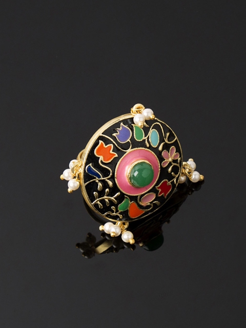 

Studio Voylla Gold-Toned Firdaus Circular Drop Designer Ring