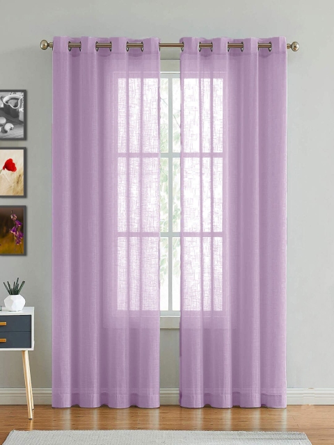 

HOMEMONDE Eyelet Sheer Door Curtain, Purple