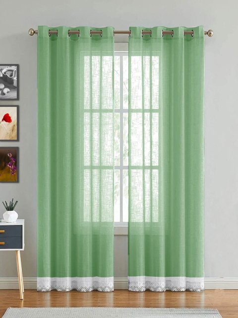 

HOMEMONDE Lace Sheer Door Curtain, Green