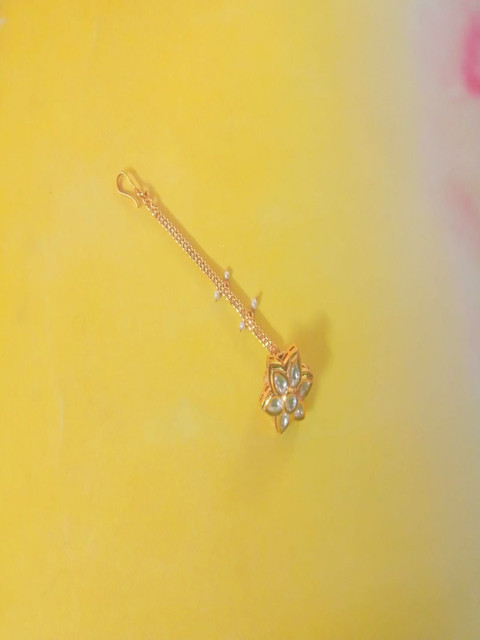 

Runjhun Gold-Plated Kundan-Studded Maang Tikka