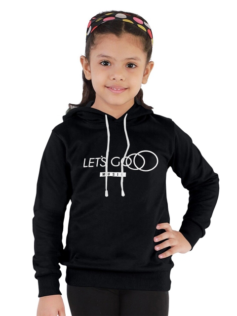

FUNKRAFTS Girls Black Printed Hooded Sweatshirt
