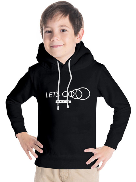 

FUNKRAFTS Boys Printed Hooded Sweatshirt, Black