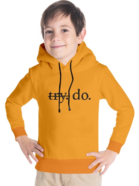 

FUNKRAFTS Boys Printed Hooded Sweatshirt, Mustard