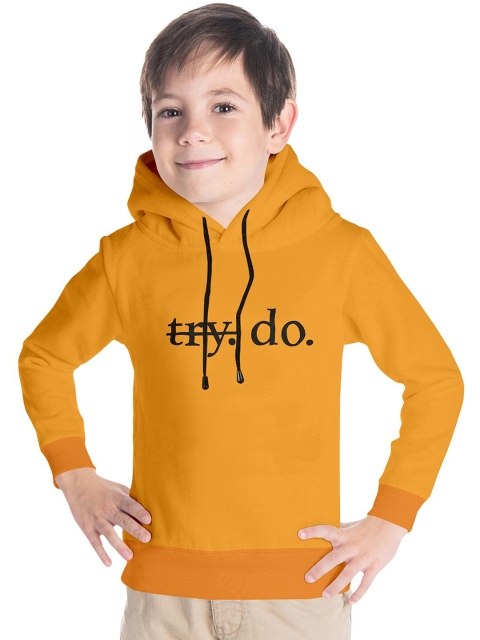 

FUNKRAFTS Boys Printed Hooded Sweatshirt, Mustard