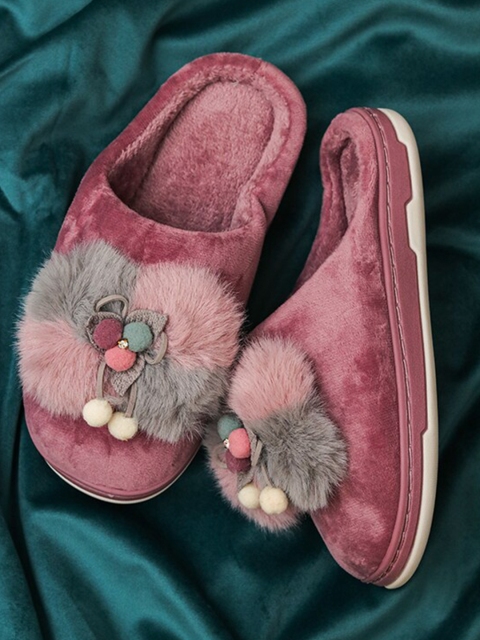 

Brauch Women Purple & Grey Room Slippers