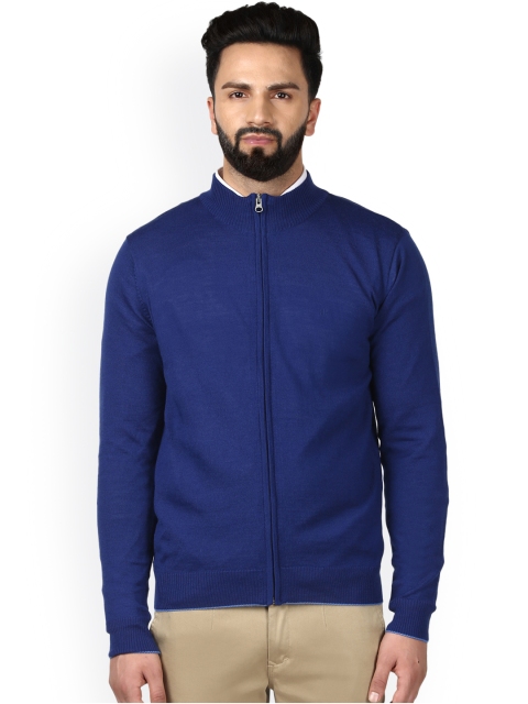 

Raymond Men Blue Solid Cardigan