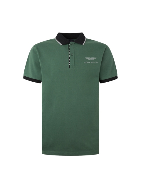 

HACKETT LONDON Men Typography Printed Polo Collar Cotton T-shirt, Green