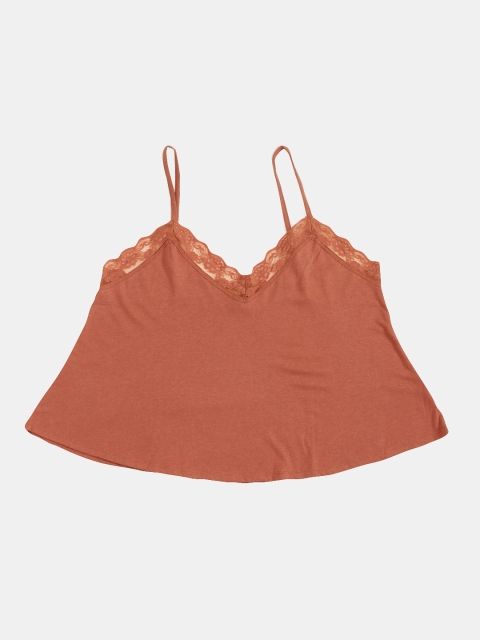 

Aeropostale Women Rust Brown Solid Top