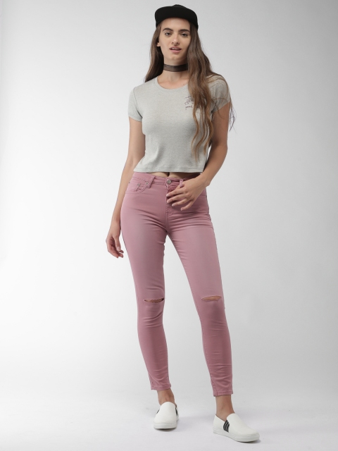 

Aeropostale Women Pink Skinny Fit High-Rise Clean Look Stretchable Jeans