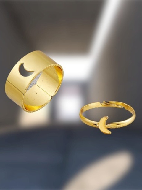 

Pinapes Set Of 3 Gold-Plated Crystal Finger Ring