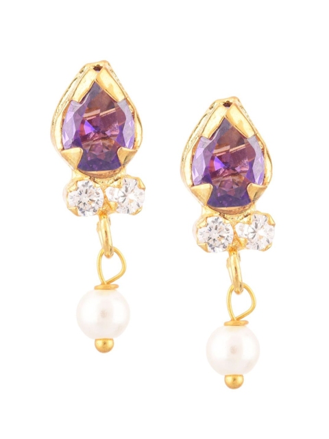 

Efulgenz Women Purple & Gold-Toned Contemporary Drop Earrings