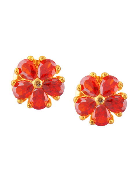 

Efulgenz Floral Studs Earrings, Red