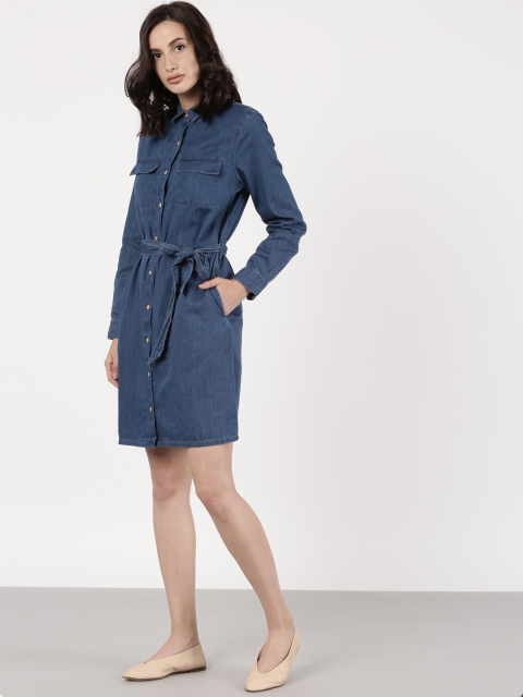 

ether Women Blue Denim Shirt Dress