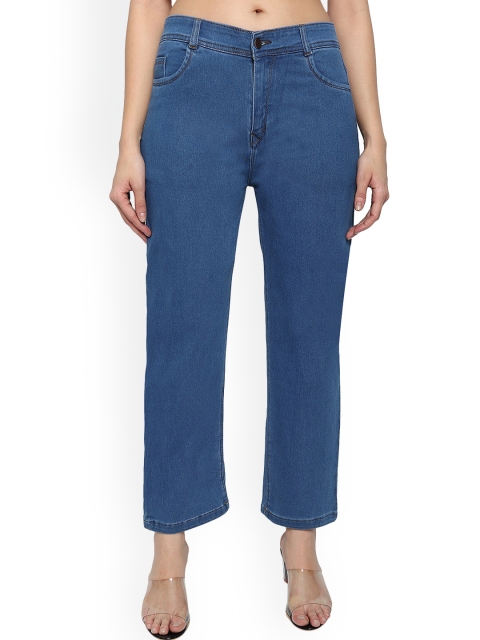 

LIVE OK Women Boyfriend Fit High-Rise Jeans, Blue