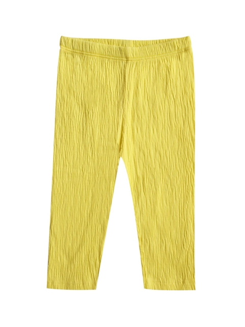 

Milou Infant Girls Solid Pure Cotton Ankle-Length Leggings, Yellow