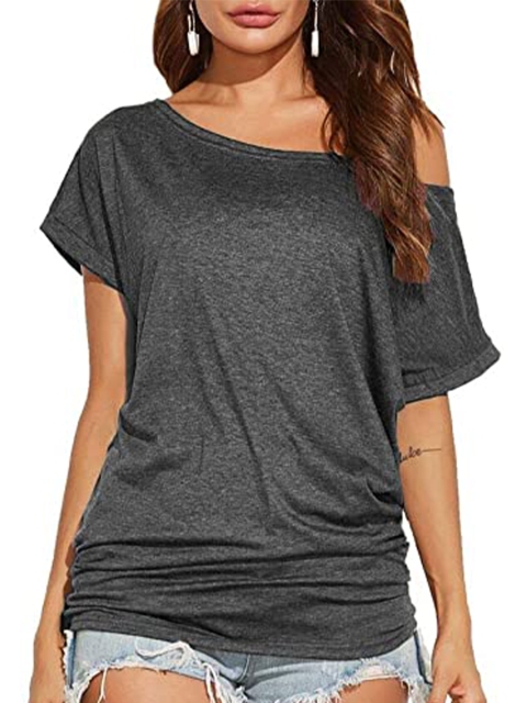 

La Aimee Off-Shoulder Extended Sleeves Top, Grey