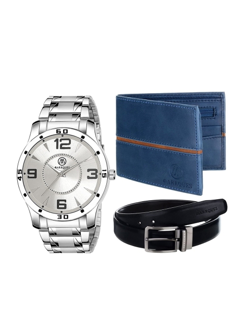 

MARKQUES Men Solid Accessory Gift Set, Silver