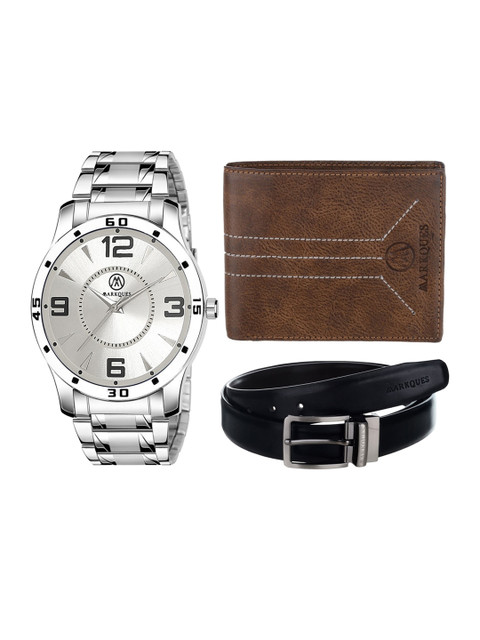 

MARKQUES Men Solid Accessory Gift Set, Silver