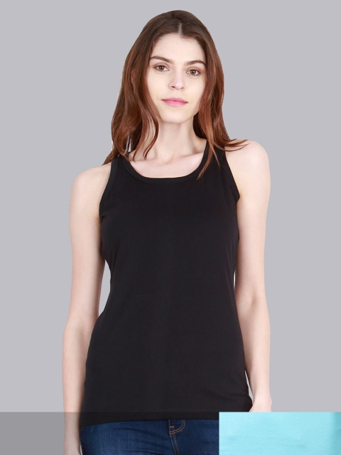 

Fleximaa Women Pack Of 2 Pure Cotton Tank Top, Black