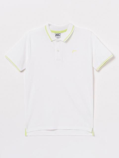 

Fame Forever by Lifestyle Boys Polo Collar Pure Cotton T-shirt, White