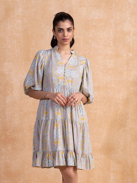 

Femella Ethnic Motifs Dress, Blue